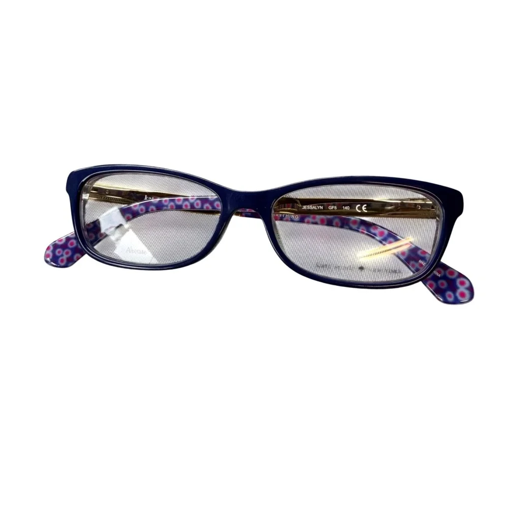 Kate Spade Eyeglass Frames Women 51-16-140 Navy Blue Jessalyn GF5 Floral Gold
